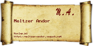 Meltzer Andor névjegykártya